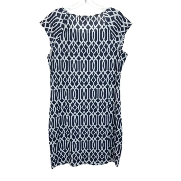 NWT Women Size XL Jean-Pierre Klifa Paris Lily Sheath Dress in Celtic Navy White - Picture 3 of 4